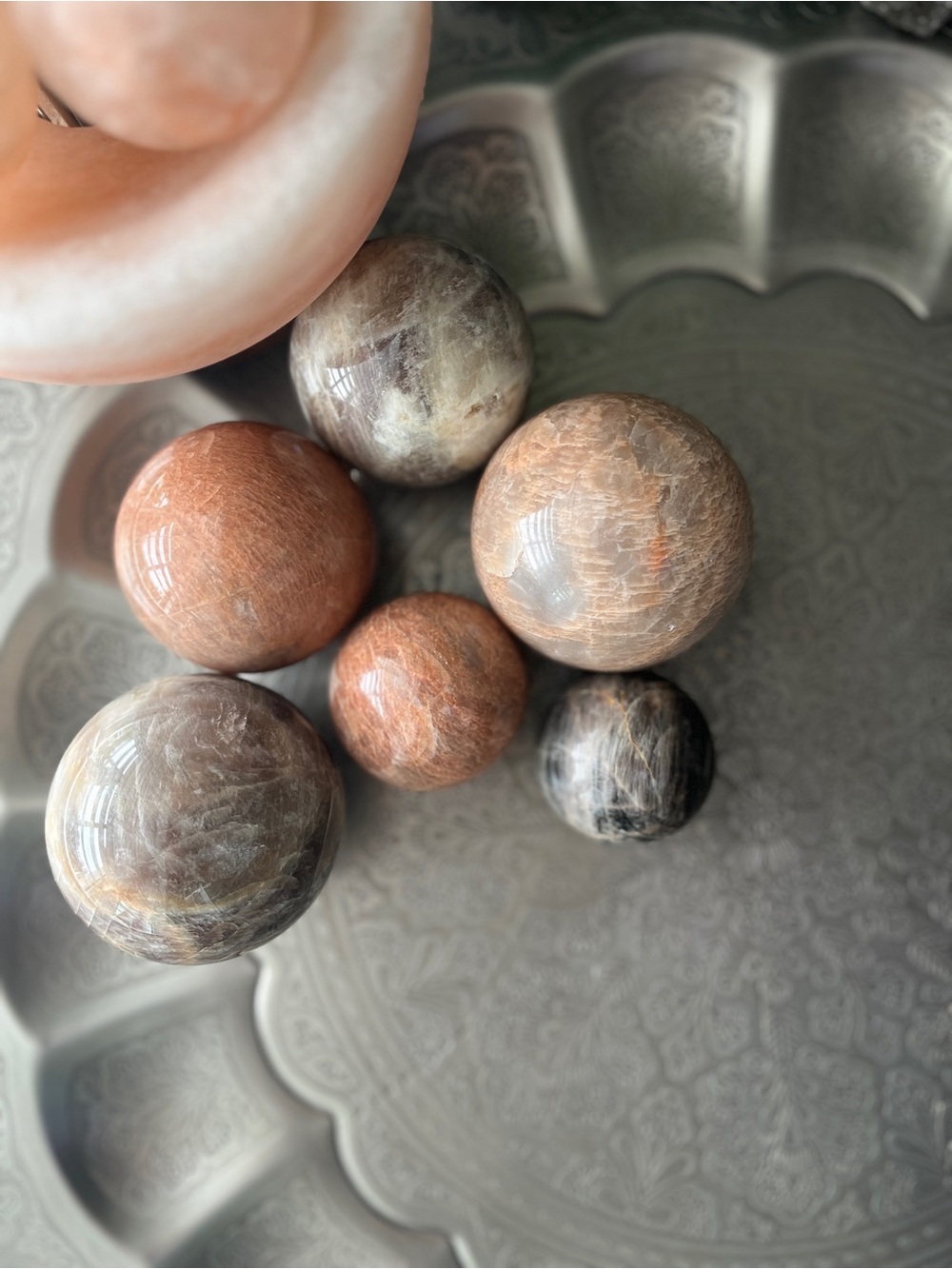 Peach or Chocolate Moonstone sphere